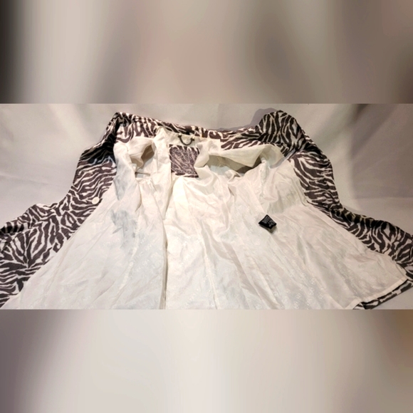 Fancy Guess Zebra pattern print Raincoat Trench Coat Jacket size M - Picture 5 of 14